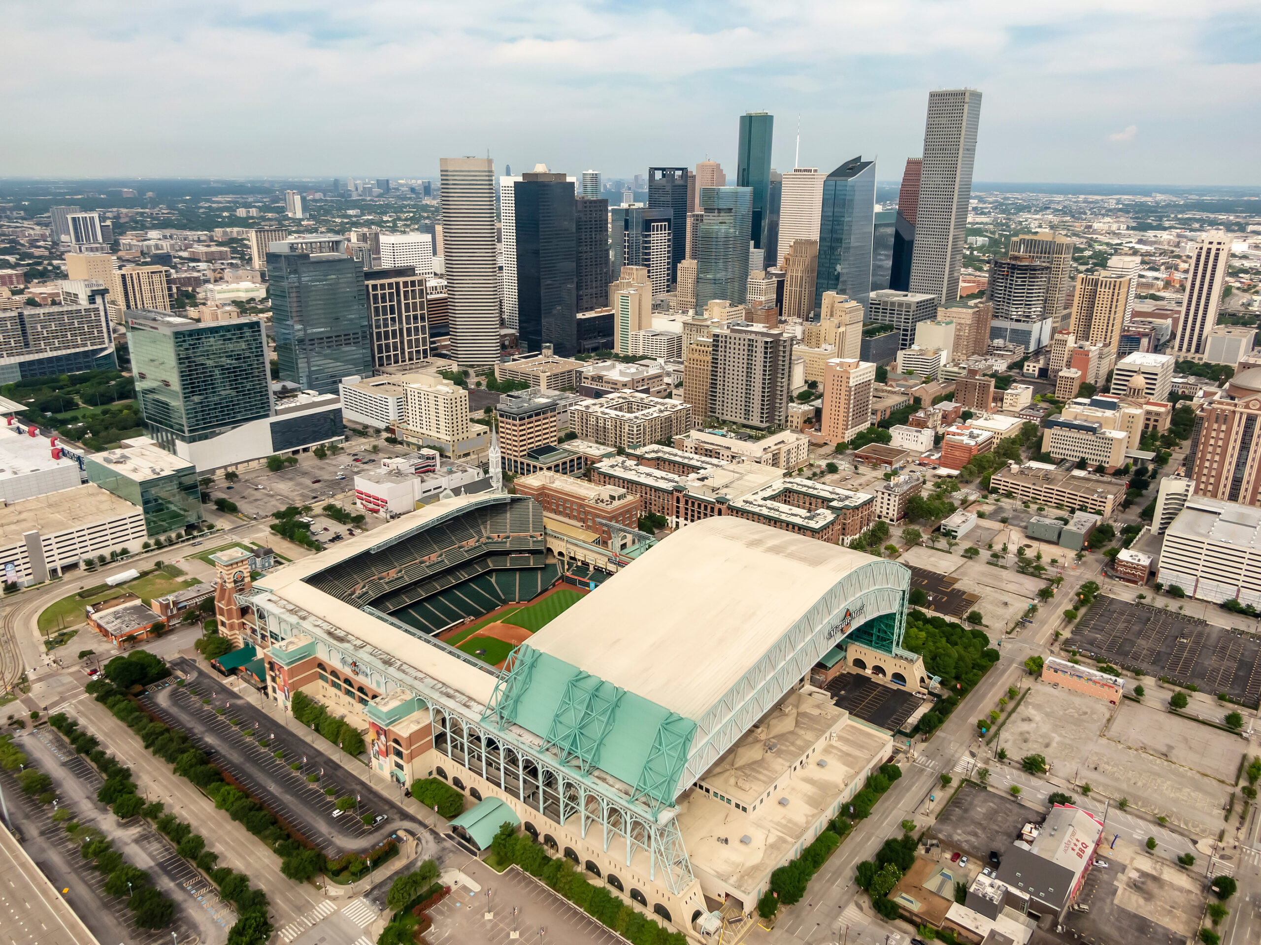 May 30, 2020 - Houston, Texas, USA: Minute Maid Park is a ballpark in Downtown Houston, Texas, as the home stadium of the Houston Astros of Major League Baseball (MLB).